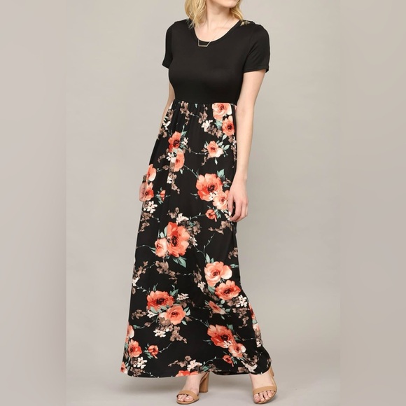 Amy's Closet Dresses & Skirts - Womens Short Sleeve Loose Plain Casual Long Maxi Dresses with Pockets